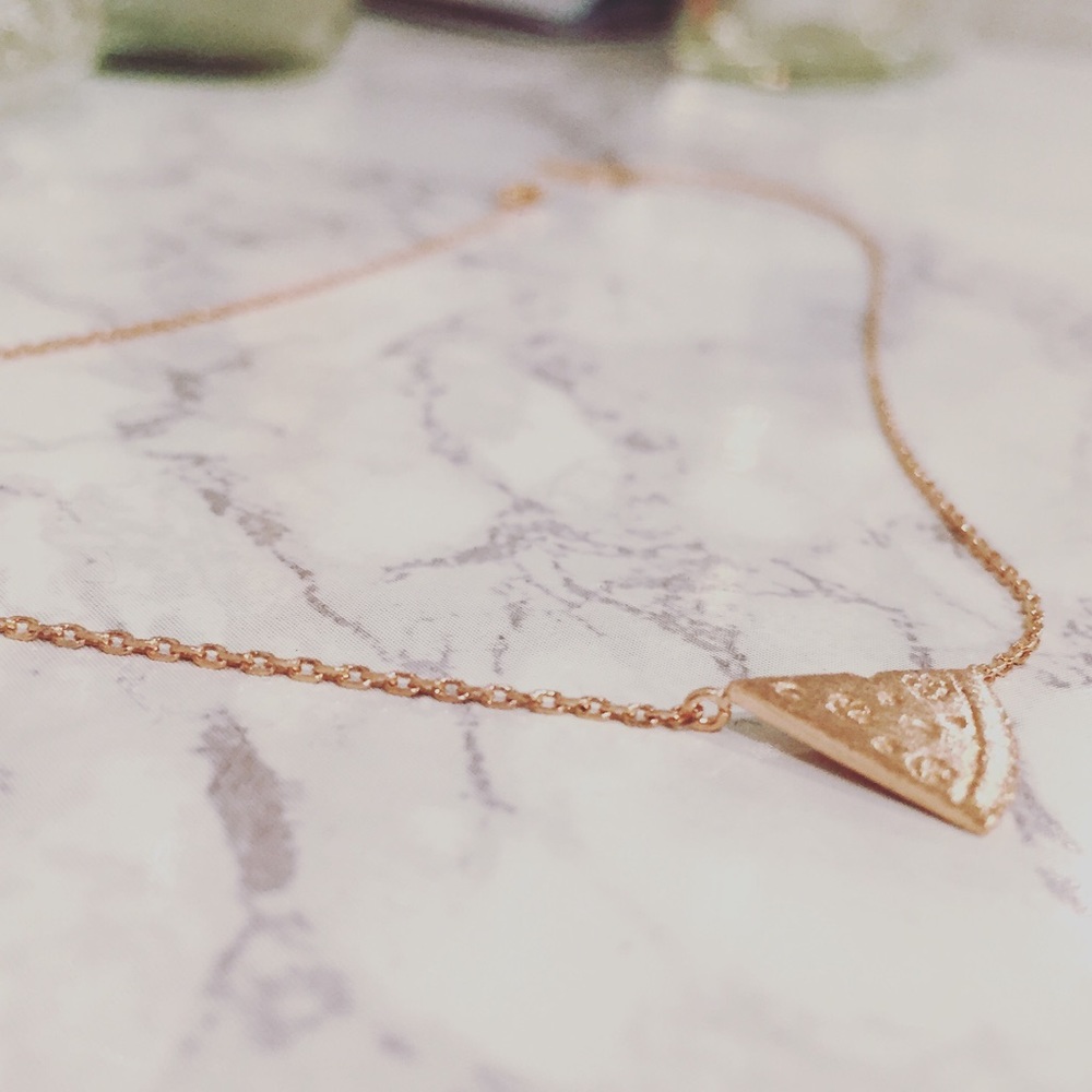 Rose Gold Pizza Necklace